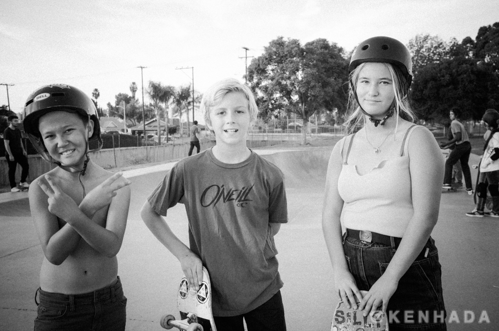 Skate With My Children My son Apollo his friend Dylan and my daughter Kate at a skateboard park